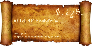 Vild Ábrahám névjegykártya